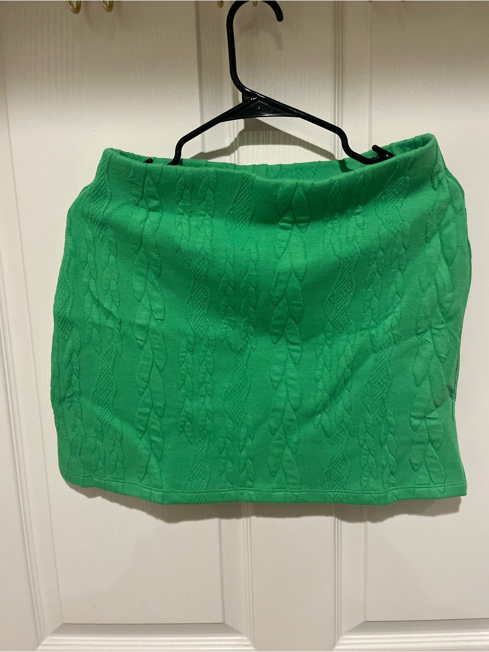 Zara Bright Green Cable Knit Mini Skirt